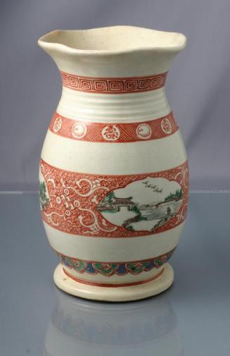 Banko Ware Vase with Enamel Decoration