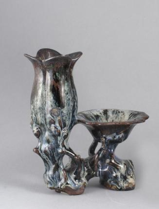 Shiwan Ware Double Magnolia Vase
