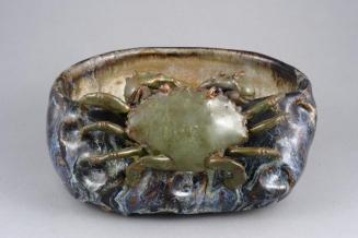 Shiwan Ware Narcissus Bowl with Crab