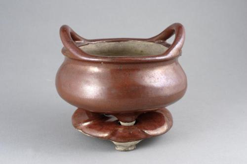 Shiwan Ware Tripod Censer with stand