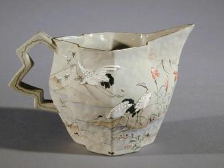 Eight Sided Jug with Cranes, Flowers and Water