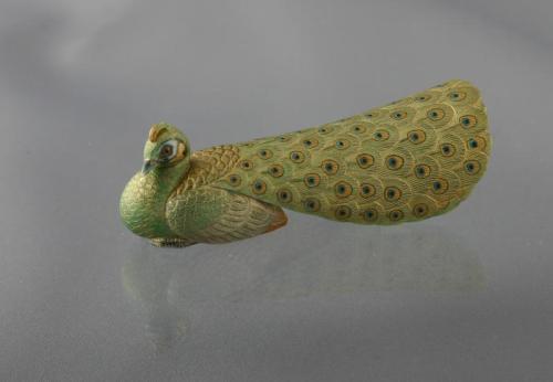 Netsuke of a Peacock
