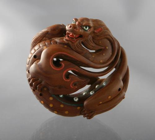 Ryusa Style Netsuke of a Mythical Creature