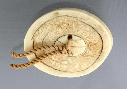 Netsuke with Engraved Dragon in a Cloud
