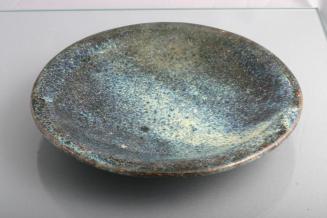 Shiwan Ware Plate with Mottled Blue Glaze