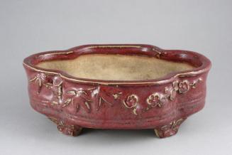 Shiwan Ware Narcissus Bowl with Raised Relief