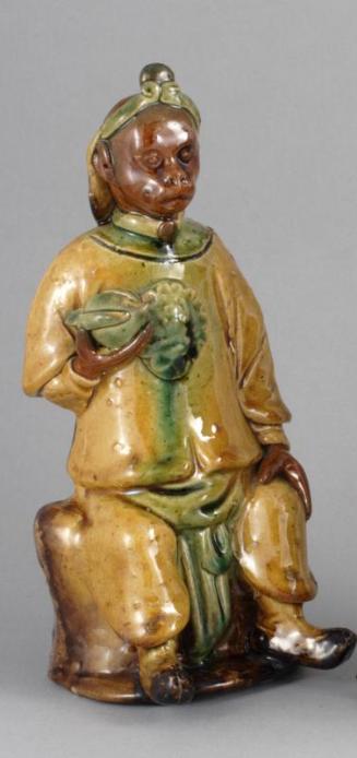 Seated Monkey King, Sun Wukong, Holding a Peach.