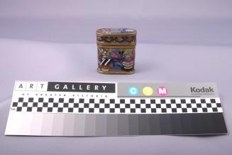 Cloisonné Opium Box with Design of Obects for the Scholar's Desk