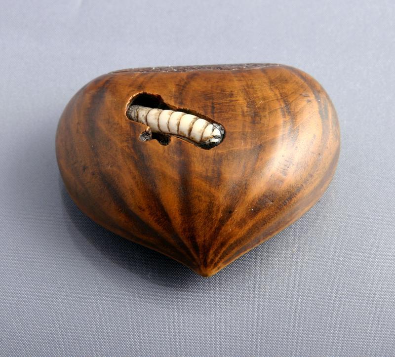 Netsuke in the Shape of a Chesnut with Maggot