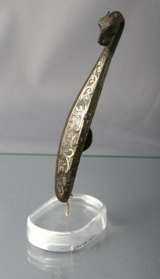 Silver & Gold Inlaid Bronze Belt Hook
