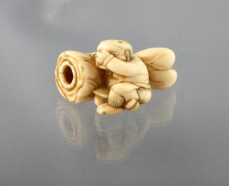 Netsuke of an Oni with a Severed Demon Arm