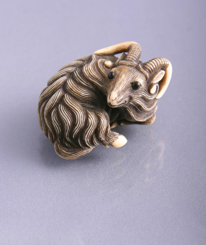 Netsuke: Reclining Goat