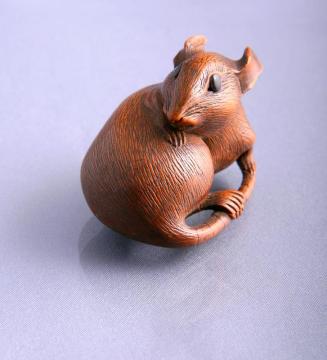 Wooden Netsuke in the Shape of a Rat