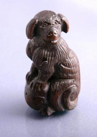 Netsuke in the Shape of a Dog with a Ball