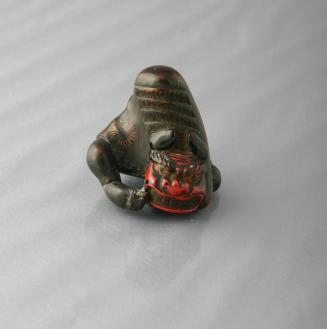 Boxwood Netsuke of Shishimai Dancer