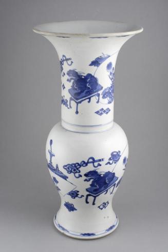 Baluster Vase with underglaze blue design of kylin