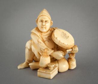 Ivory Figure of a Drummer