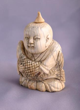 Snuff Bottle of Boy with Carp