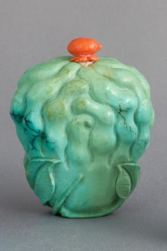 Turquoise Snuff Bottle in the Shape of Buddha's Hand Fruit