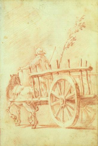 Untitled: (cart with horse and driver)