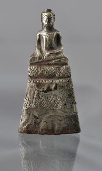 Buddha Figurine with Silver Foil