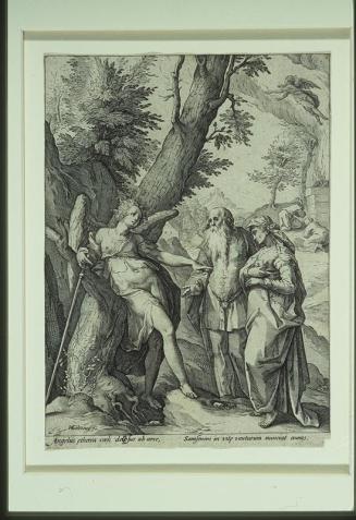 The Angel Announcing the Birth of Samson to Manoah and his wife (after Hendrik Goltzius)