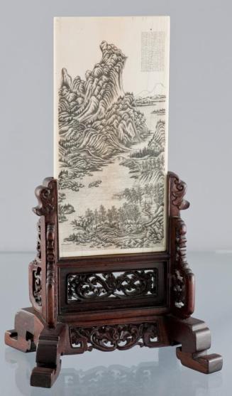 Two-sided Plaque with Incised Landscape Scenes