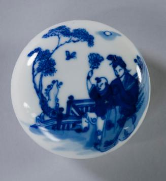 Seal Paste Container with Blue and White Decoration