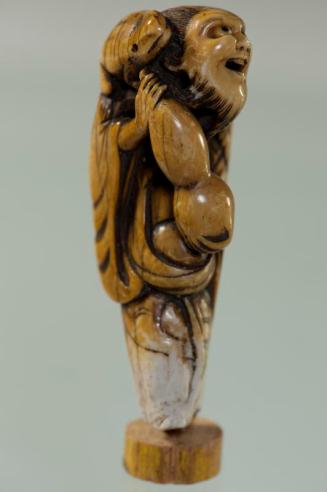 Netsuke of Sennin with a Gourd and a Frog
