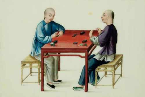 Untitled; Two Men Playing Dominoes