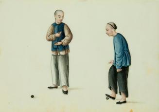 Untitled: two men are playing a game with balls