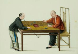 Untitled: two men playing a game at a table