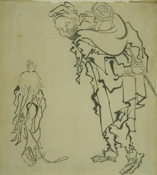 Untitled (Man and Boy;  in the style of Hokusai)