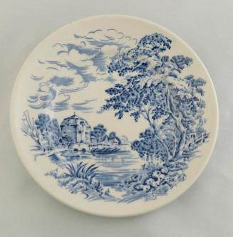 Plate with Printed Landscape