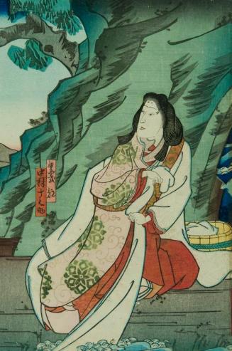 Kabuki Actor Nakamura Sennosuke in the Role of a Woman Washing Clothes