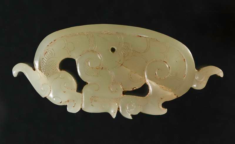 White Jade Pendant in the form of a Dragon