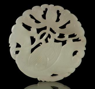 White Jade Plaque Decorated with Bird and Flower Designs