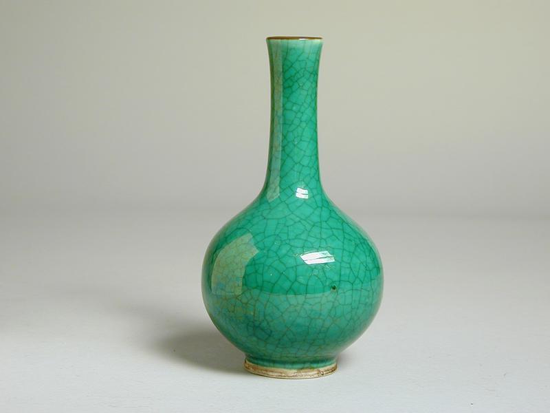 Long Neck Vase with Crackle Glaze