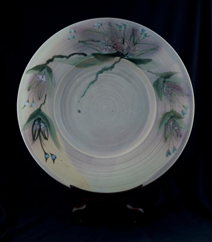 Porcelain Charger with Clematis Design
