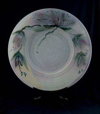 Porcelain Charger with Clematis Design