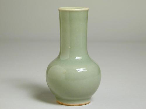 Wide Neck Vase with Celedon Glaze