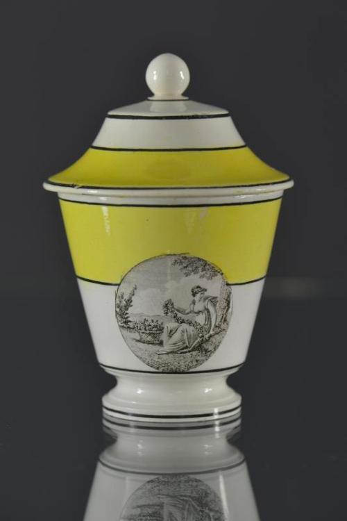 Creil Creamware Covered Cup