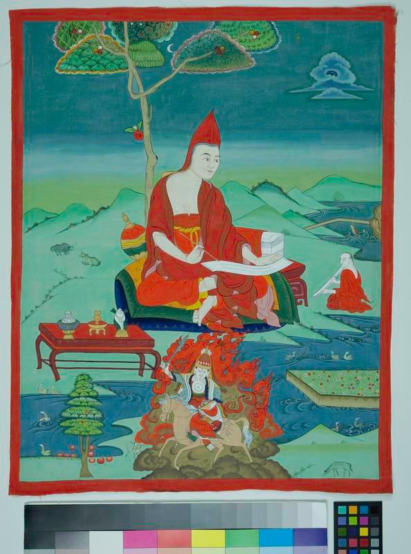 Untitled: Thanka with Lama of the Red Hat Sect