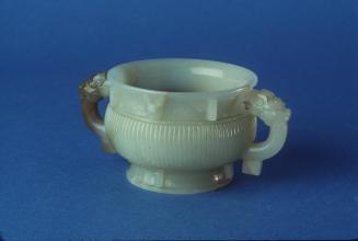 Jade Cup with Two Handles and Archaistic Dragons