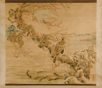 Birds, Monkeys and Carp (Forgery of Maruyame Okyo)