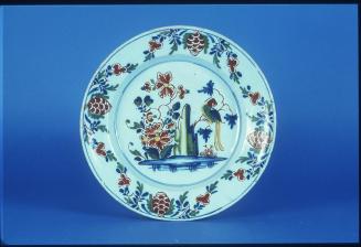Dish with Parrot in Tree Motif