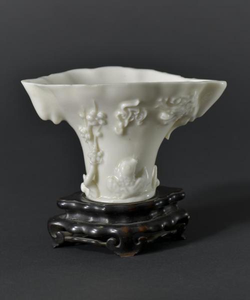 One of a Pair of Dehua White Porcelain Libation Cup