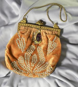 Diamond Pattern Velvet Bag with Large Pendant