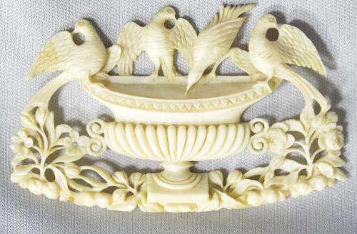 Miniature Carved Plaque with Birds