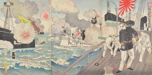 A Great Naval Battle Off Takushan: Admiral Kabayama Fights Furiously